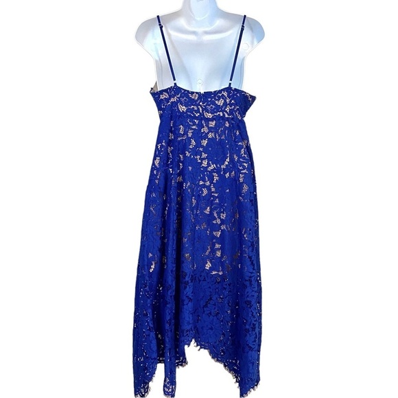 Lulus One Wish Royal Blue Lace Dress Sz Medium Spaghetti Strap Midi Summer - Picture 2 of 14